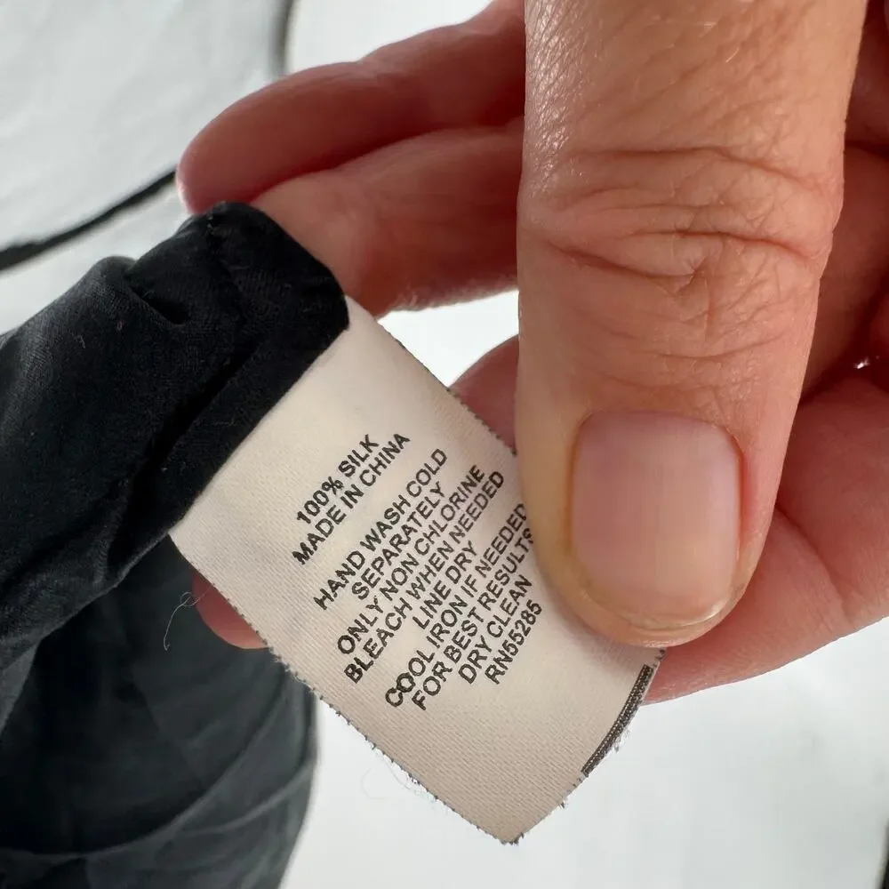 Vintage Y2K Express Black Silk Halter Top Plunge Backless Cami Size M Medium - Picture 4 of 7